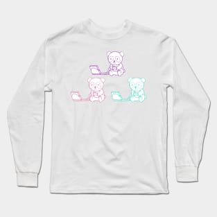 Gaming Panda Tricolor Contour Long Sleeve T-Shirt